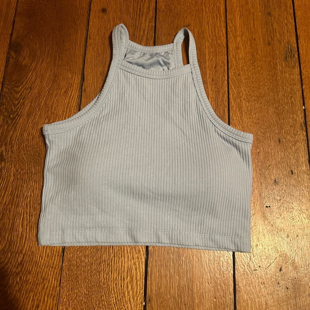 Klassy Network Light Blue Ribbed Tank Top